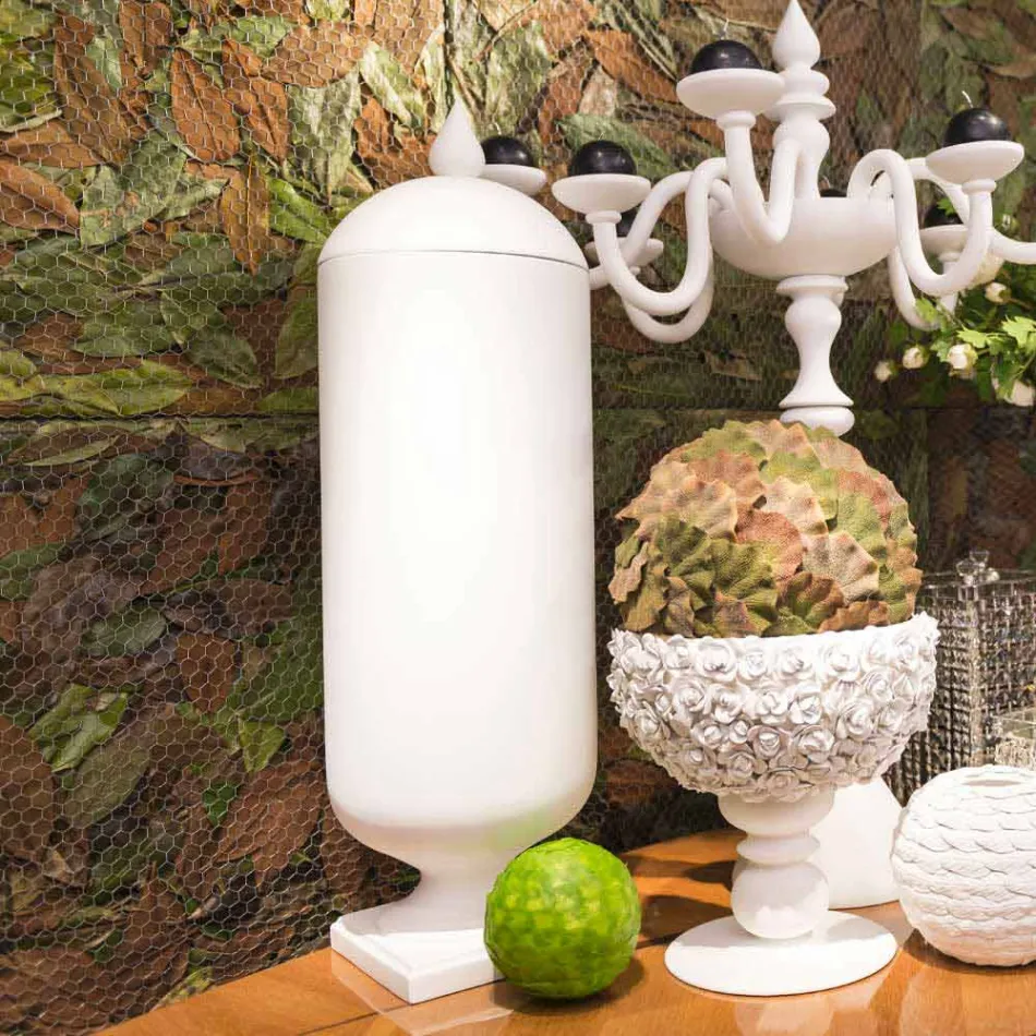 مزهرية سيراميك بيضاء حديثة مصنوعة يدويًا في إيطاليا - شانتال Viadurini