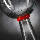 مزهرية عصرية شفافة من زجاج مورانو المنفوخ، صنع في إيطاليا - كوبرنيكوس Viadurini