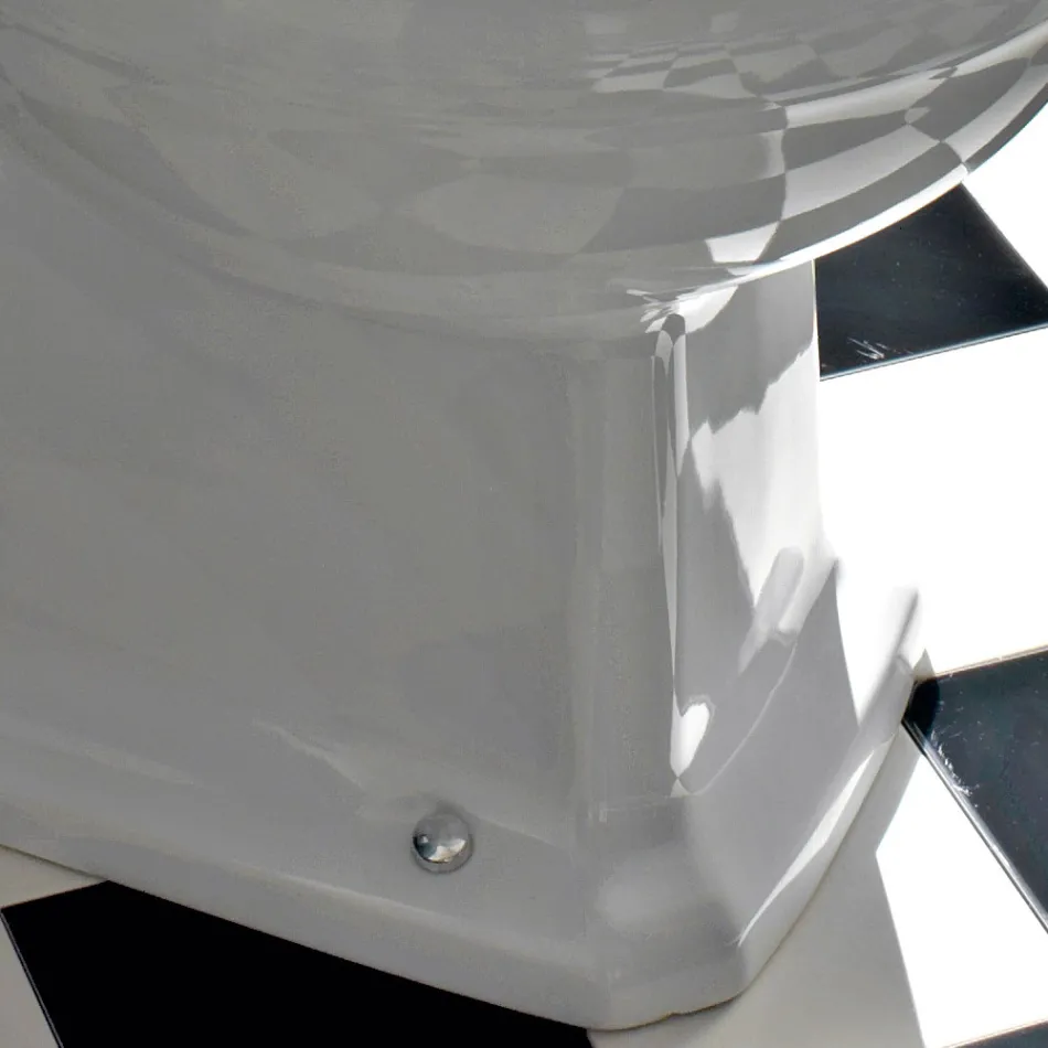 مزهرية كلاسيكية أحادية الكتلة من السيراميك الأبيض، صنع في إيطاليا - مروة Viadurini