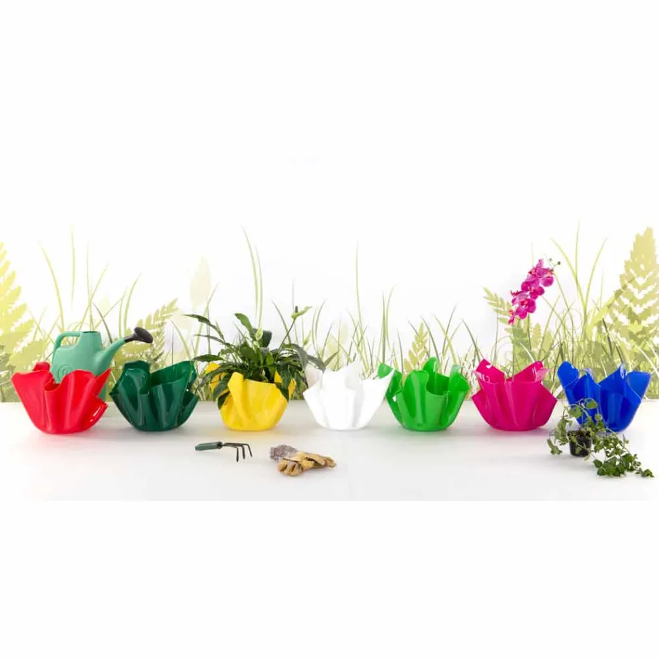 وعاء متعدد الأغراض للاستخدام الخارجي/الداخلي، أزرق بينا، بتصميم عصري، صنع في إيطاليا Viadurini