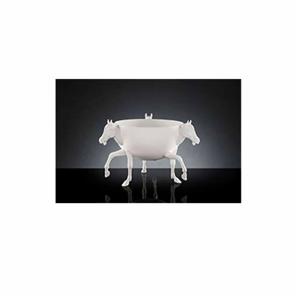 مزهرية زخرفية داخلية من السيراميك الأبيض أو الذهب عيار 24 قيراطًا، صنع في إيطاليا - جاكي Viadurini