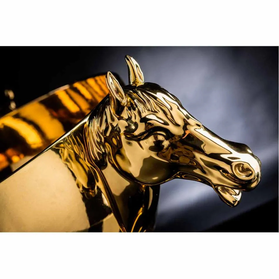 مزهرية زخرفية داخلية من السيراميك الأبيض أو الذهب عيار 24 قيراطًا، صنع في إيطاليا - جاكي Viadurini