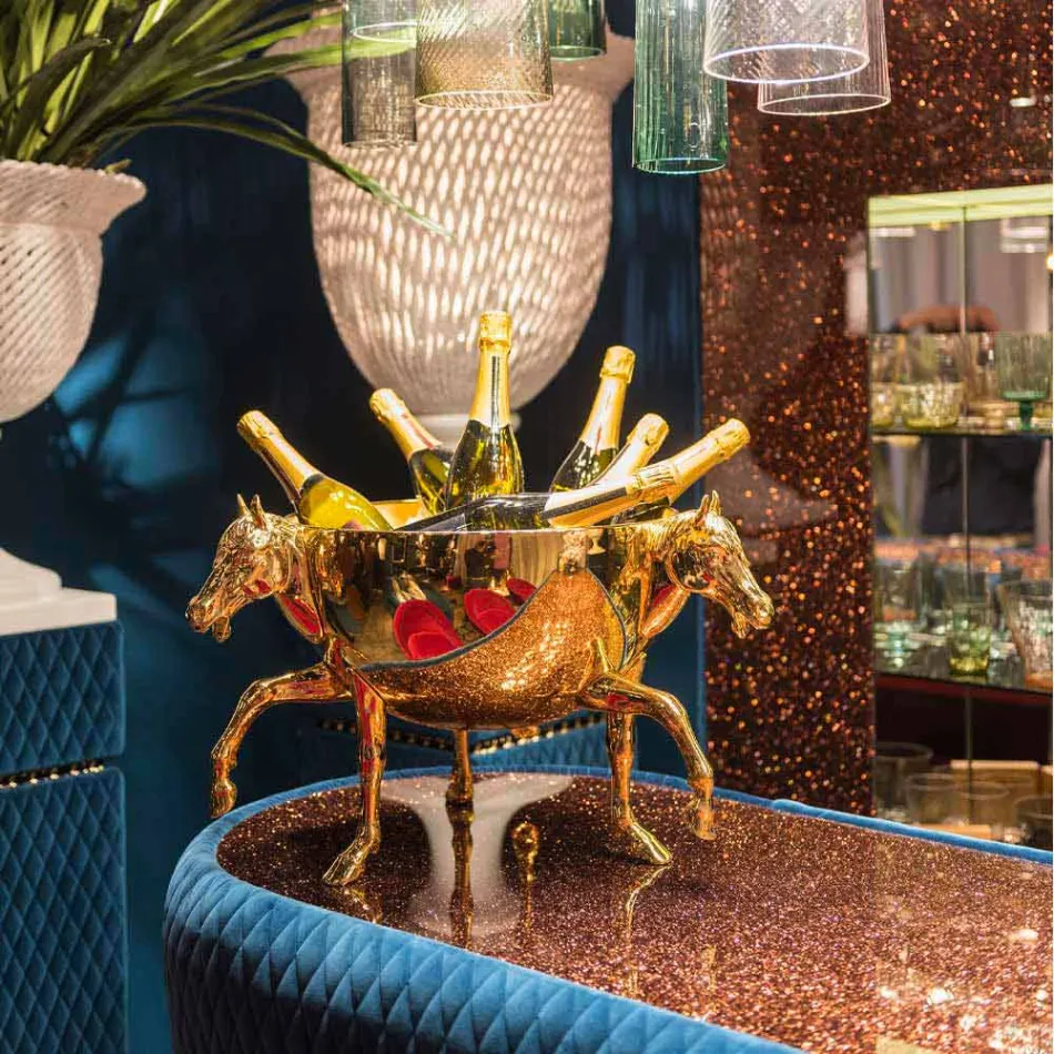 مزهرية زخرفية داخلية من السيراميك الأبيض أو الذهب عيار 24 قيراطًا، صنع في إيطاليا - جاكي Viadurini