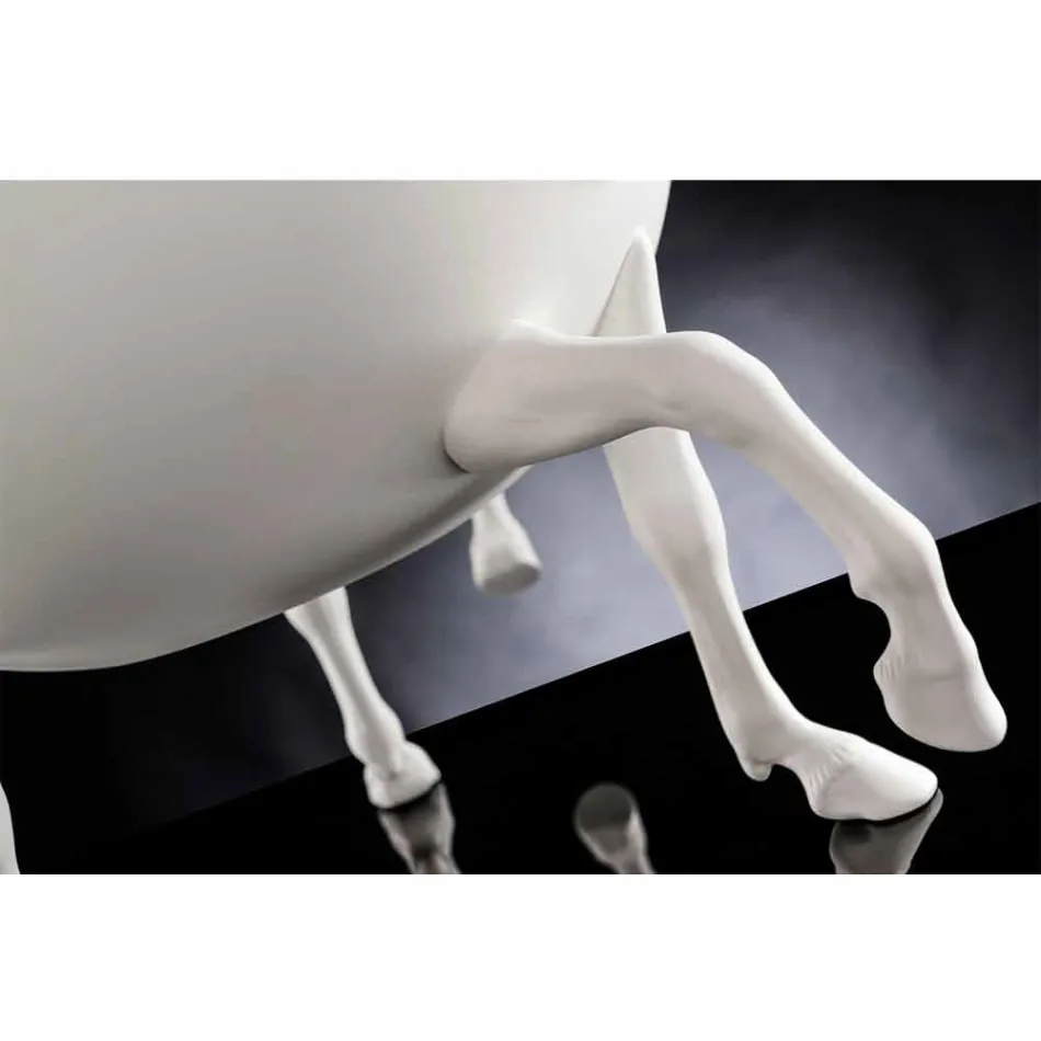 مزهرية زخرفية داخلية من السيراميك الأبيض أو الذهب عيار 24 قيراطًا، صنع في إيطاليا - جاكي Viadurini