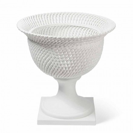 مزهرية خزفية داخلية مزخرفة مصنوعة يدويًا في إيطاليا - نابليون Viadurini