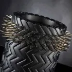 مزهرية زخرفية مصنوعة يدويًا من السيراميك الأسود غير اللامع - غابة Viadurini