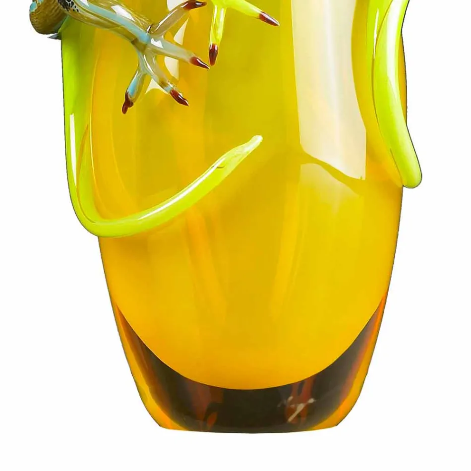 مزهرية زجاجية ملونة مزخرفة مصنوعة يدويًا في إيطاليا - جيكو Viadurini