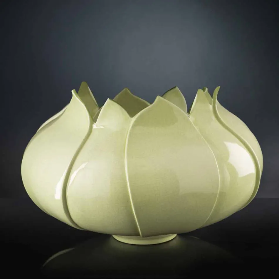 مزهرية زخرفية حديثة من السيراميك الملون، مصنوعة يدويًا في إيطاليا - أونيكس Viadurini