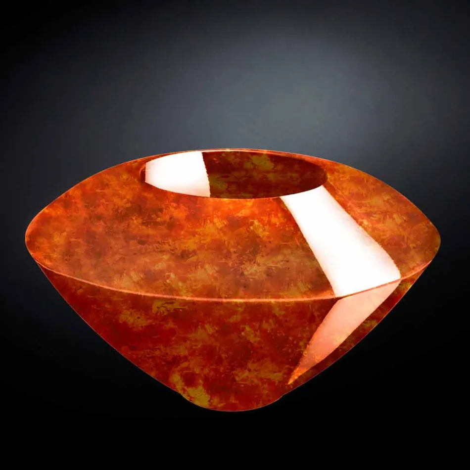 مزهرية زخرفية حديثة من البولي إيثيلين الملون، مصنوعة في إيطاليا - خشب Viadurini