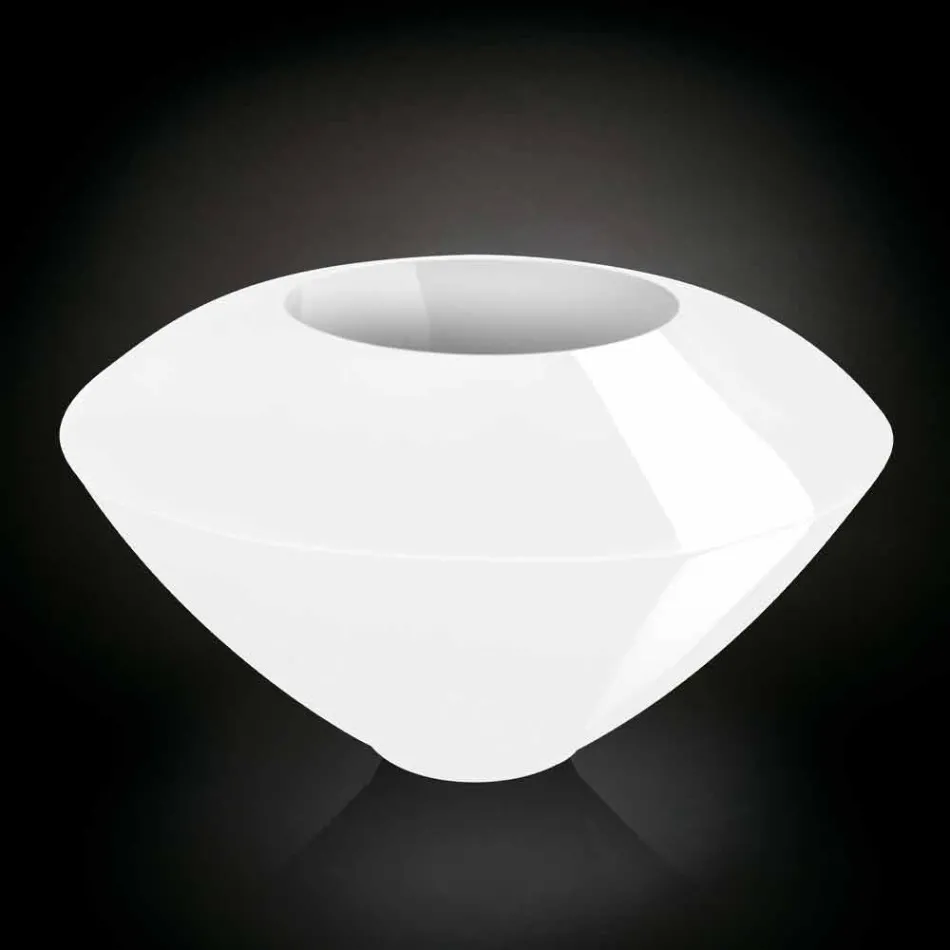 مزهرية زخرفية حديثة من البولي إيثيلين الملون، مصنوعة في إيطاليا - خشب Viadurini