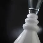 مزهرية زجاجية شفافة بيضاء اللون، صنع في إيطاليا - أراميس Viadurini