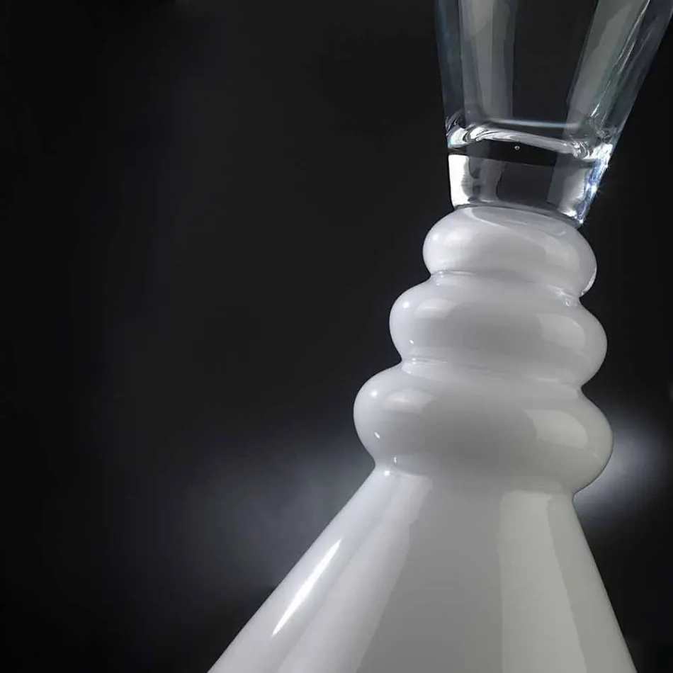 مزهرية زجاجية شفافة بيضاء اللون، صنع في إيطاليا - أراميس Viadurini