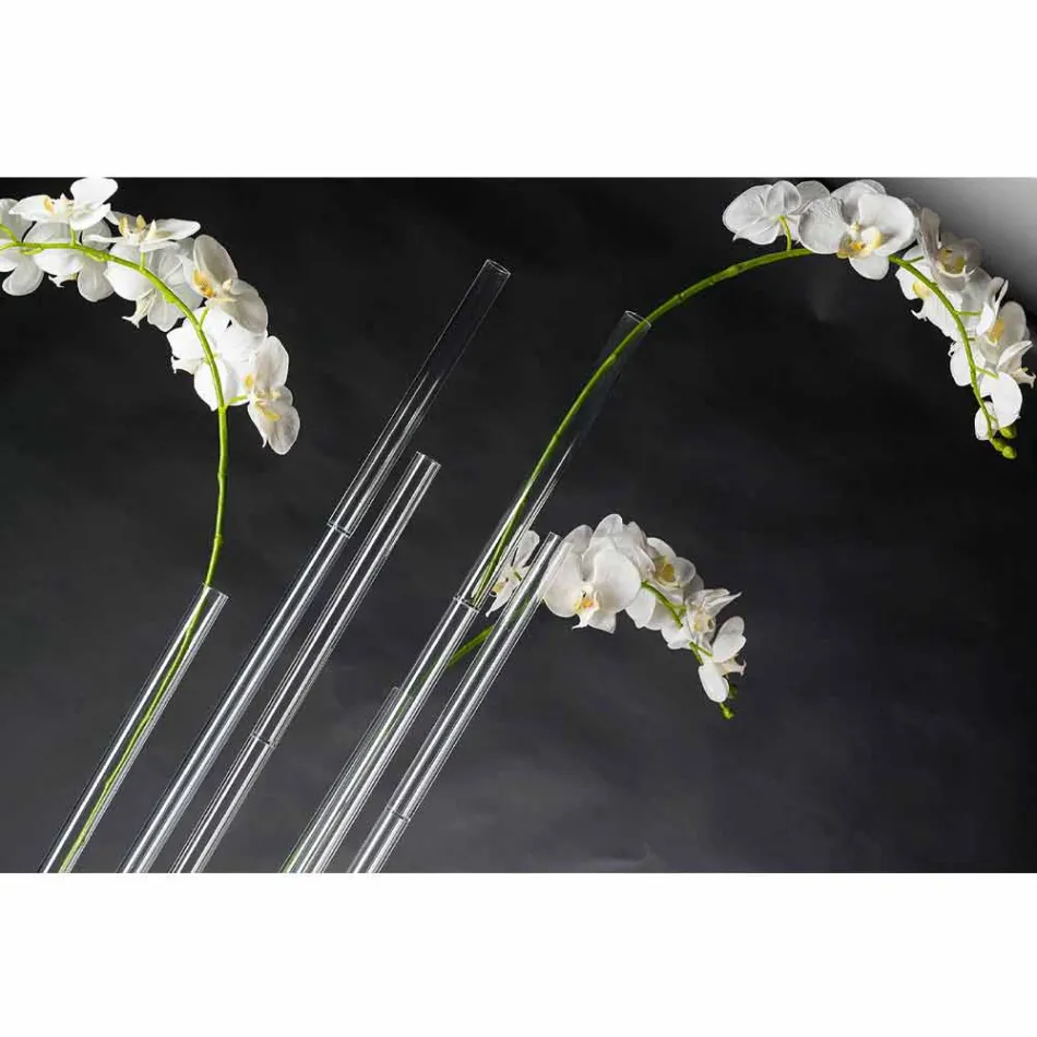 مزهرية داخلية شفافة من زجاج شبكي، صنع في إيطاليا - فورتوناتو Viadurini