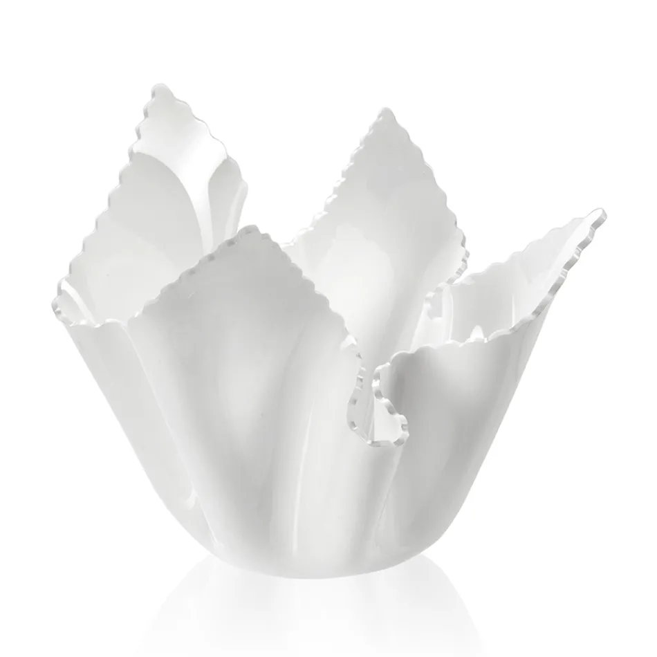 مزهرية من زجاج شبكي ملون قابلة لإعادة التدوير، قطعتان، مقاسان - غابريا Viadurini