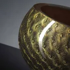 مزهرية دائرية داخلية من زجاج مورانو الملون، صنع في إيطاليا - أسبر Viadurini