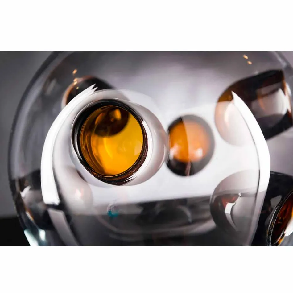 مزهرية دائرية داخلية من زجاج مورانو المنفوخ، صنع في إيطاليا - كيمو Viadurini