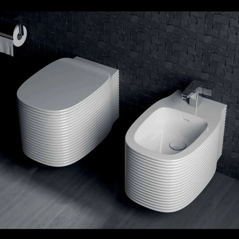 مزهرية خزفية معلقة بتصميم عصري مصنوعة في إيطاليا، هاملت Viadurini