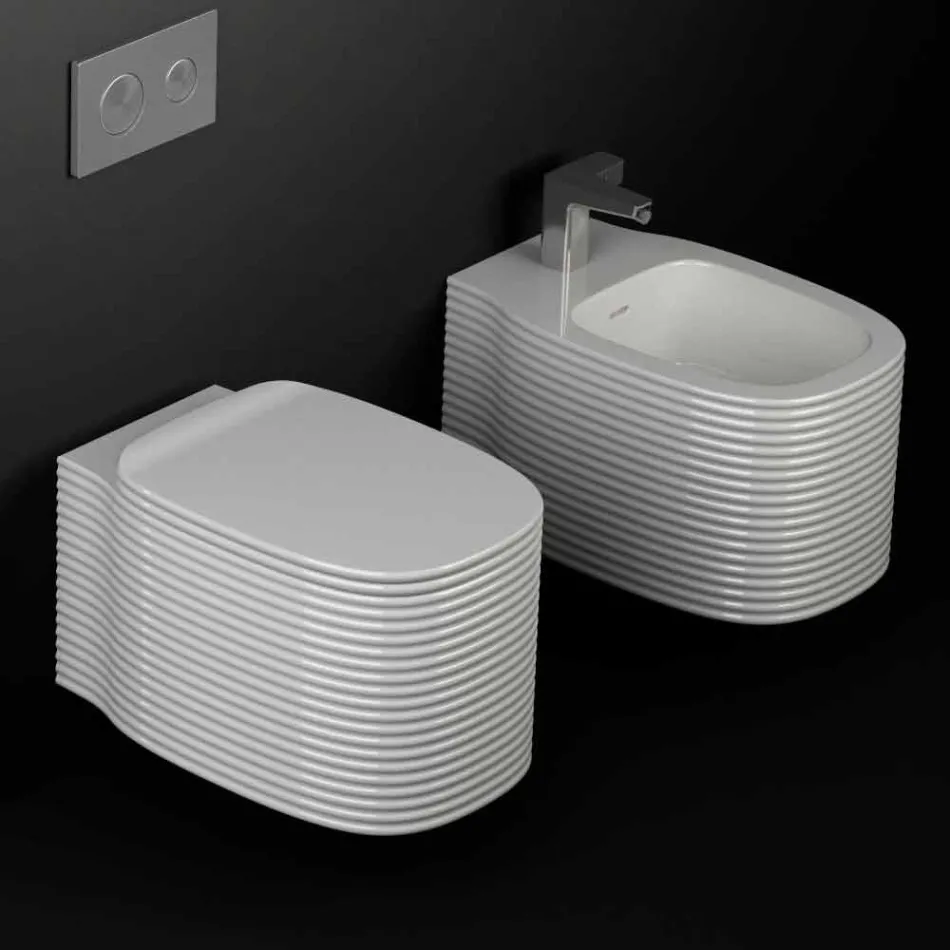 مزهرية خزفية معلقة بتصميم عصري مصنوعة في إيطاليا، هاملت Viadurini