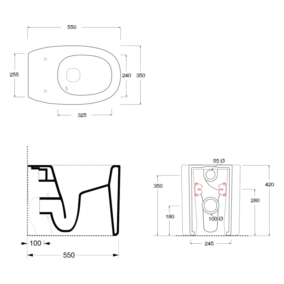 مرحاض سيراميك قائم على الأرض بألوان مختلفة، صنع في إيطاليا - فتاة Viadurini