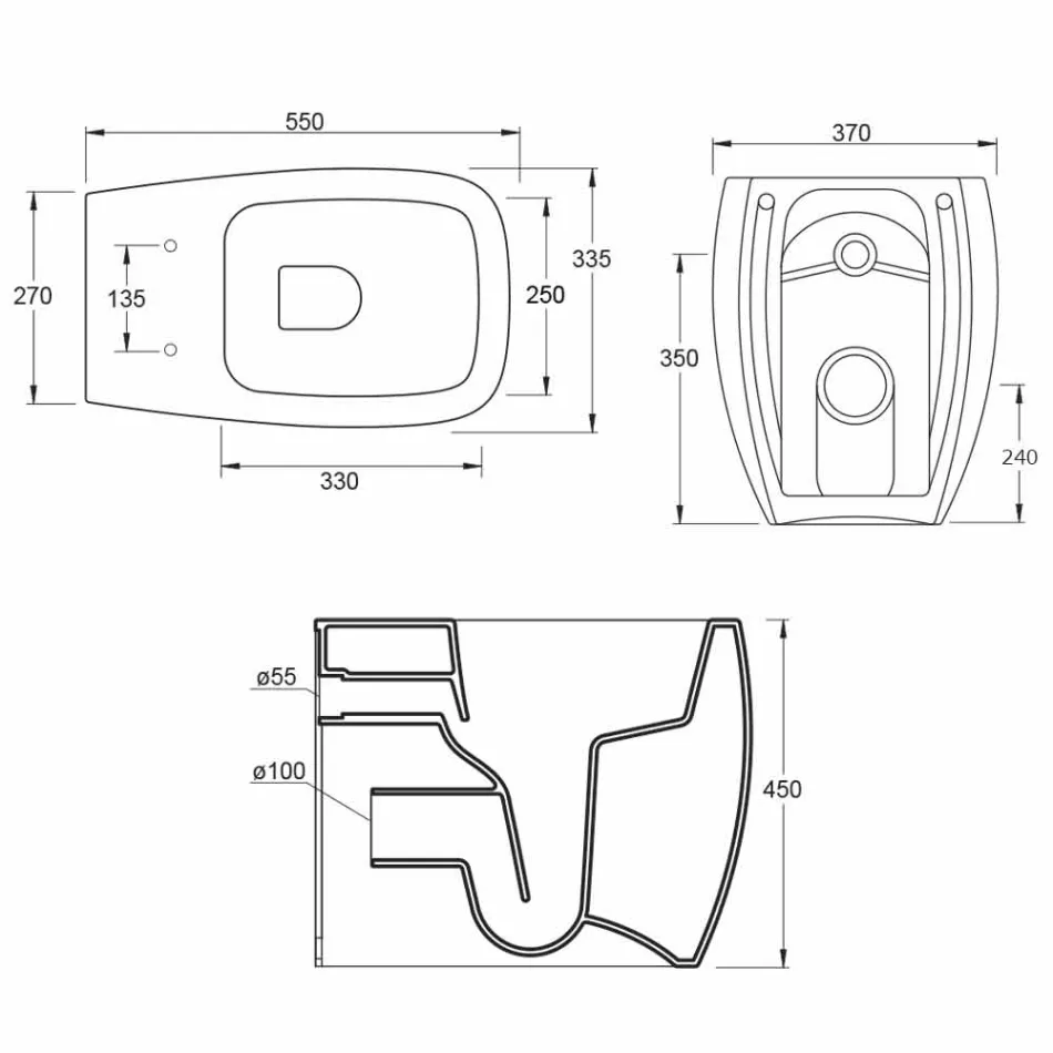 مزهرية حمام سيراميكية بيضاء بتصميم عصري من Gais، صنعت في إيطاليا Viadurini