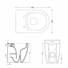 وعاء مرحاض سيراميكي أبيض بتصميم عصري من شاين سكوير H50 بدون حافة Viadurini
