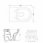 مرحاض سيراميك أبيض على شكل نجمة مقاس 54×35 سم، صنع في إيطاليا، تصميم عصري Viadurini