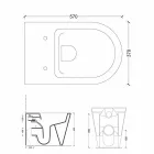 وعاء مرحاض سيراميكي أبيض حديث من Sun Round مقاس 57 × 37 سم صنع في إيطاليا Viadurini