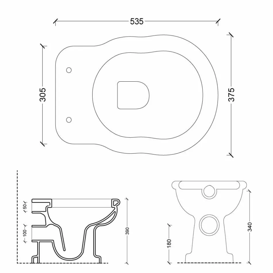 مرحاض سيراميك بتصميم عصري مع مخرج حائط أنيق Viadurini