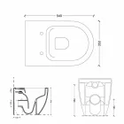 وعاء مرحاض سيراميكي أبيض حديث لامع بدون حافة مصنوع في إيطاليا Viadurini