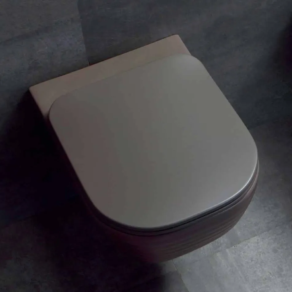 مرحاض معلق حديث من السيراميك الأبيض أو ترابيا الملونة Viadurini