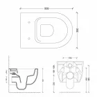 مرحاض حائطي سيراميك بتصميم عصري Star 50x35 مصنوع في إيطاليا Viadurini