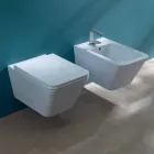 مرحاض حائطي سيراميكي بتصميم عصري، صن سكوير، صنع في إيطاليا Viadurini