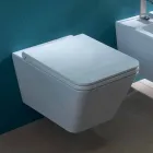 مرحاض حائطي سيراميكي بتصميم عصري، صن سكوير، صنع في إيطاليا Viadurini