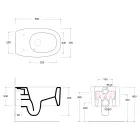 مرحاض سيراميكي معلق على الحائط بألوان متنوعة، صنع في إيطاليا - للبنات Viadurini