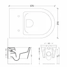 مرحاض حائطي سيراميكي حديث، صن راوند، 57×37 سم، صنع في إيطاليا Viadurini