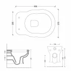 مرحاض حديث معلق على الحائط من السيراميك الأبيض مقاس 54 × 36 صنع في إيطاليا Viadurini
