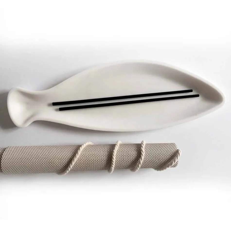 صينية مطبخ من رخام كارارا الأبيض مصنوعة يدويًا في إيطاليا - سمك Viadurini