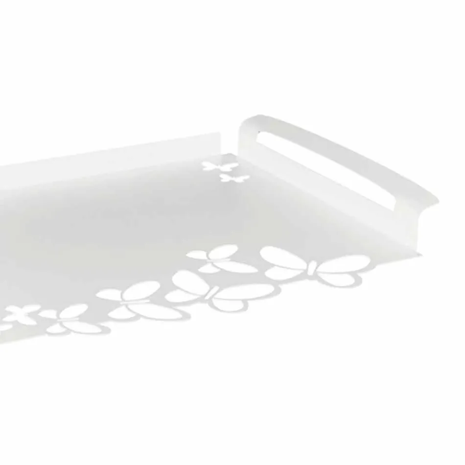 صينية تقديم بتصميم حديدي باللون الأبيض أو البيج أو العاجي، صنع في إيطاليا - لايدن Viadurini