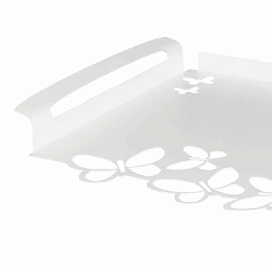 صينية تقديم بتصميم حديدي باللون الأبيض أو البيج أو العاجي، صنع في إيطاليا - لايدن Viadurini