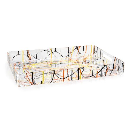 صينية متعددة الألوان من زجاج شبكي بمقاسين، صنعت في إيطاليا - متعددة الألوان Viadurini