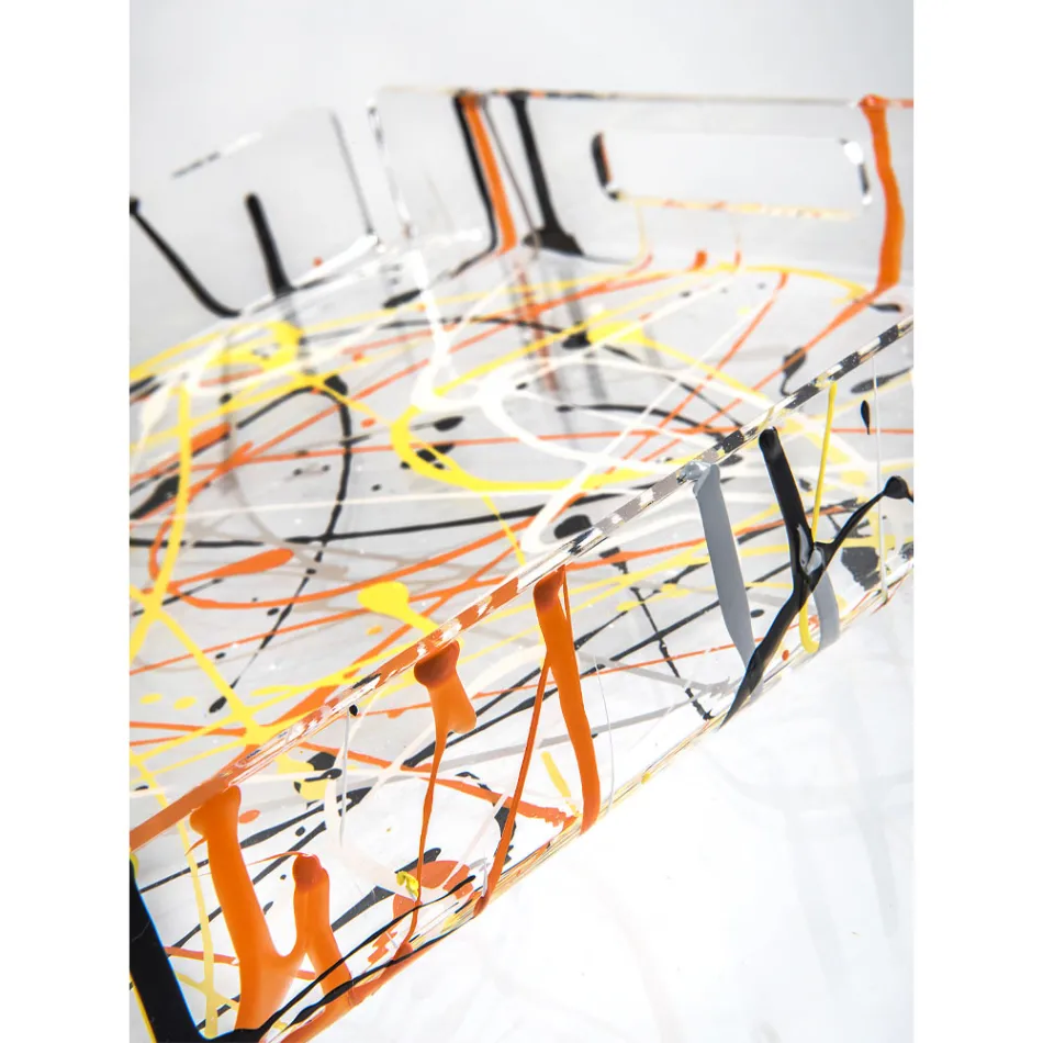 صينية متعددة الألوان من زجاج شبكي بمقاسين، صنعت في إيطاليا - متعددة الألوان Viadurini