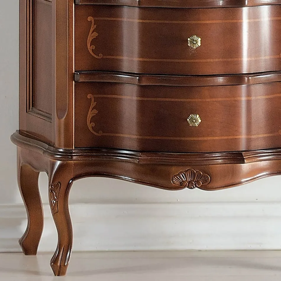 خزانة عرض لغرفة المعيشة، باب واحد ودرجين خشبيين، صنع في إيطاليا - ليونور Viadurini