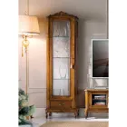 خزانة عرض كلاسيكية لغرفة المعيشة مصنوعة من خشب الجوز بباب واحد، صنع في إيطاليا - رونالد Viadurini