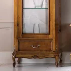 خزانة عرض كلاسيكية لغرفة المعيشة مصنوعة من خشب الجوز بباب واحد، صنع في إيطاليا - رونالد Viadurini