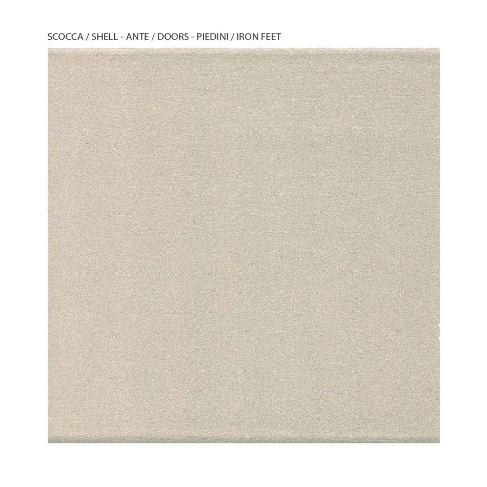 خزانة عرض لغرفة المعيشة بباب واحد من خشب MDF، مطلية بالنيكل، صنع في إيطاليا - هيلدي Viadurini