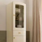 خزانة عرض أحادية اللون مع أرفف زجاجية داخلية، صنع في إيطاليا - كاندي Viadurini