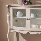 خزانة عرض غرفة المعيشة ذات بابين من خشب الجوز أو الخشب الأبيض، صنع في إيطاليا - لندن Viadurini