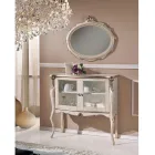 خزانة عرض غرفة المعيشة ذات بابين من خشب الجوز أو الخشب الأبيض، صنع في إيطاليا - لندن Viadurini