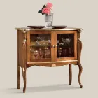 خزانة عرض غرفة المعيشة ذات بابين من خشب الجوز أو الخشب الأبيض، صنع في إيطاليا - لندن Viadurini