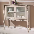 خزانة عرض غرفة المعيشة ذات بابين من خشب الجوز أو الخشب الأبيض، صنع في إيطاليا - لندن Viadurini